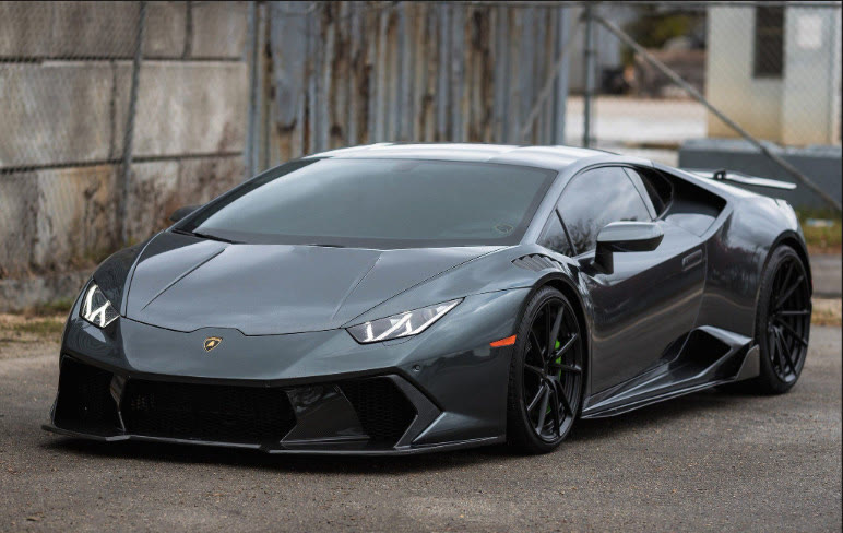 Grey Lamborghini Huracan with ceramic window tint by Signature 6 Customs